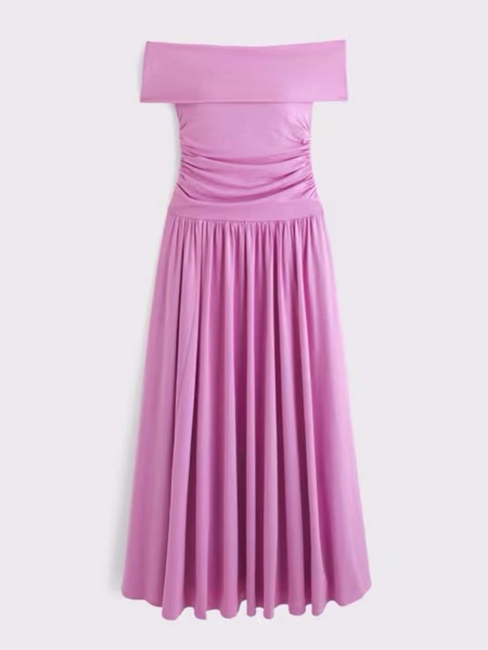 Abercrombie and Fitch Off-Shoulder Drop Waist Pink Maxi Dress
